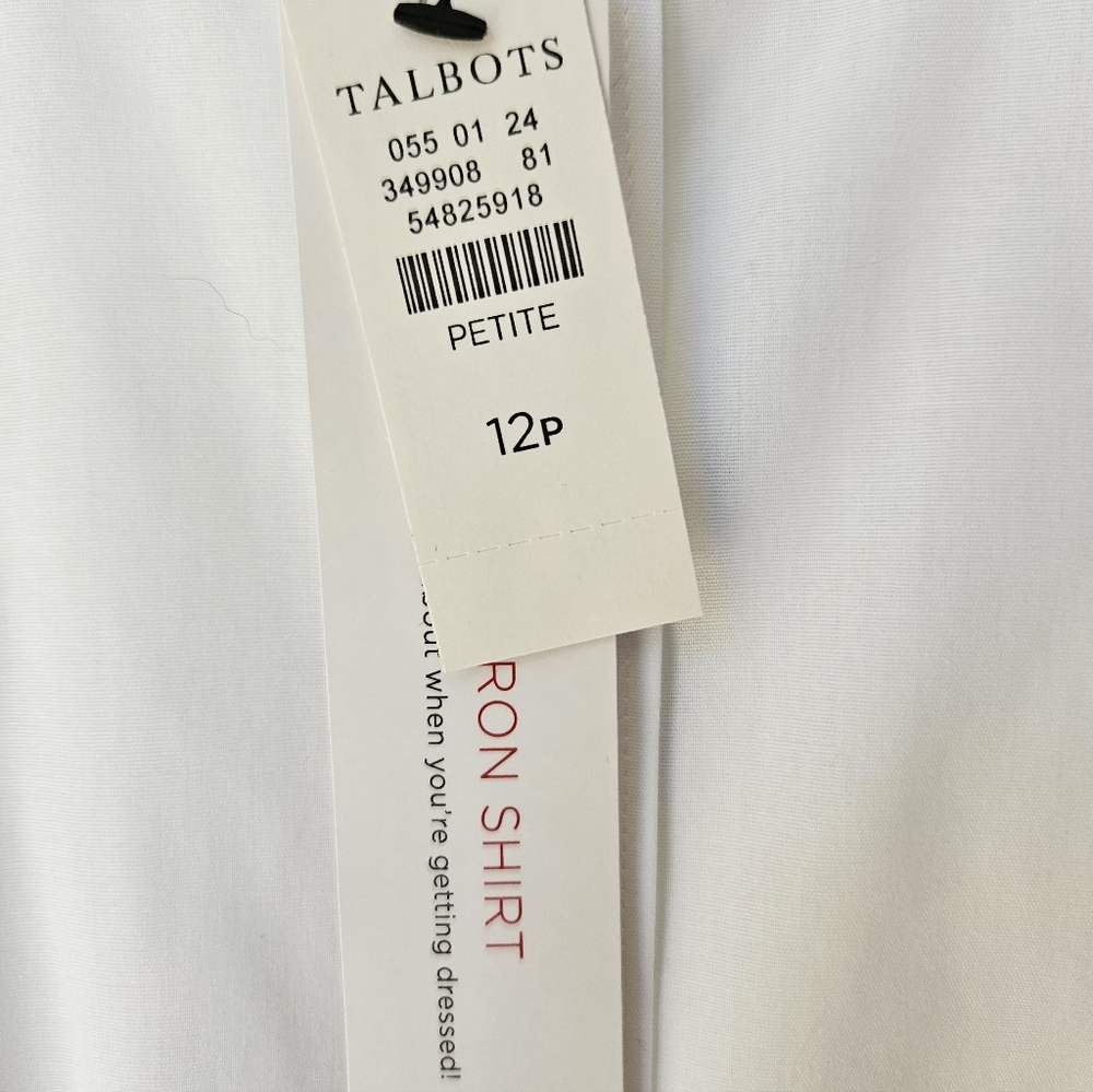 Talbots Women's White Button-Down Shirt - Classic Collar - Picture 6 of 7